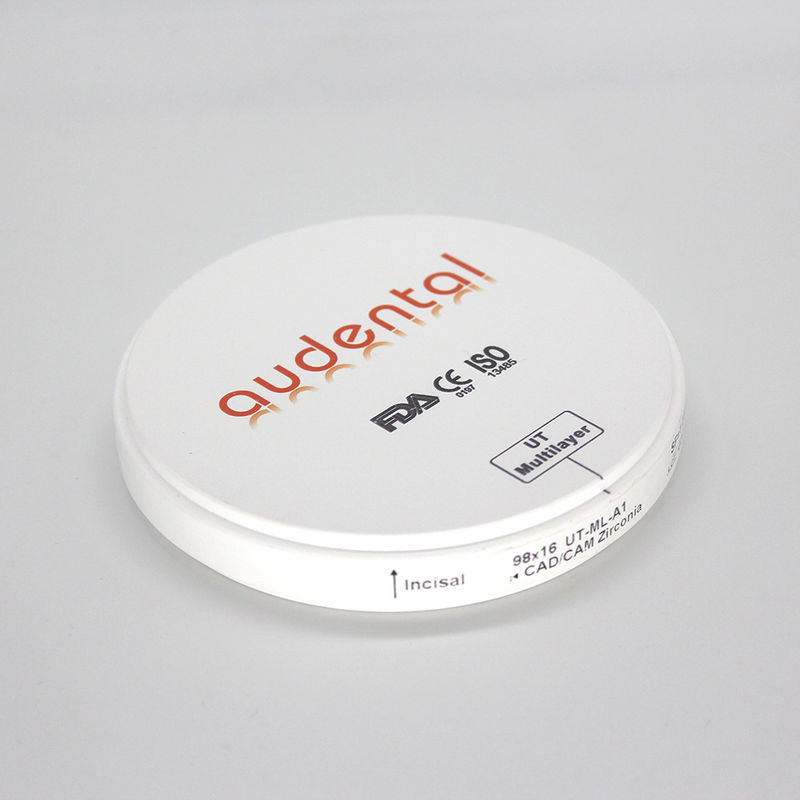 12-25mm سميكة كتلة الزركونيا متعددة الطبقات مع قوة 600Mpa UT ML يتريا الزركونيا المستقرة