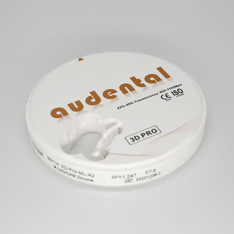 650-1100Mpa زيركونيا الأسنان كتلة Vita16 البيض 4 لون OEM / ODM متاحة