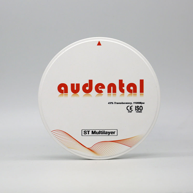 أودنتال 98 ST زيركونيا الأسنان كتلة 1100MPA 43% TRANSLUCENCY لون A1,A2,A3