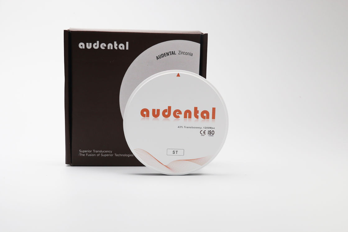 Audental ST كتلة الزركونيا لاستعادة الأسنان الكاملة القوس الأبيض القرص الفارغ طحن CAD / CAM المواد المختبرية شكل D 95mm