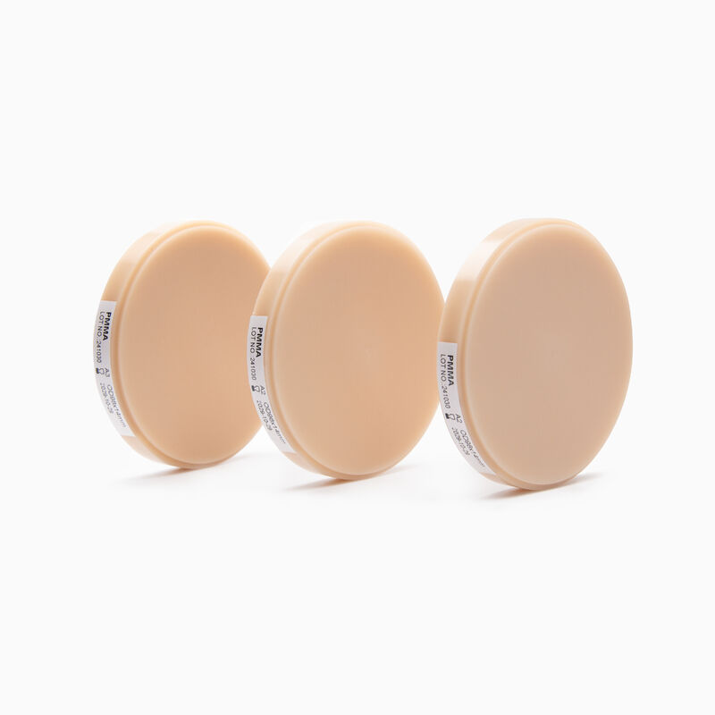 كتلة Pmma الأسنان مع قوة الانحناء من 150Mpa والكثافة بين 132 و 151g لكل مل مثالي لاستعادة الأسنان