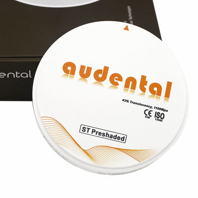 CAD CAM زيركونيا مسبقة الظل كتلة ST/DST زيركونيا عالية الشفافية 43٪ ISO