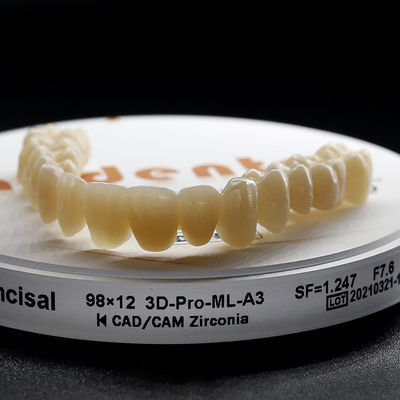 A1 A2 A3 B1 B2 زيركونيا الأسنان كتلة / أقراص 98mm نظام FDA