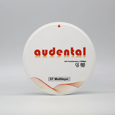 أودنتال 98 ST زيركونيا الأسنان كتلة 1100MPA 43% TRANSLUCENCY لون A1,A2,A3