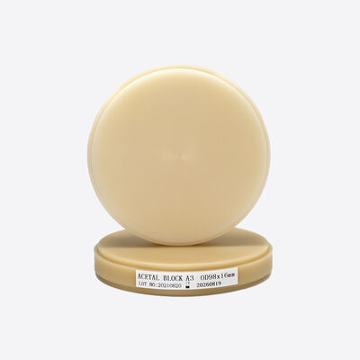 مواد طحن مختبر الأسنان اللون الوردي-A2 PMMA كتلة للأسنان الكاملة 98mm/95mm الحجم والشكل